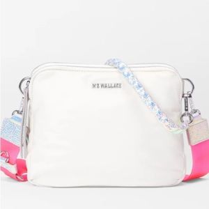 MZ WALLACE Bright White With
Iridescent Bowery Small Crossbody